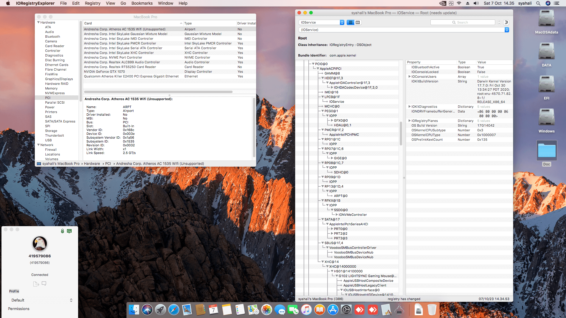 AVADirect Clevo P750DM2 G Gaming Laptop [SkyLake + Nvidia GTX 1070 + PS2 SMBUS]   OpenCore 1